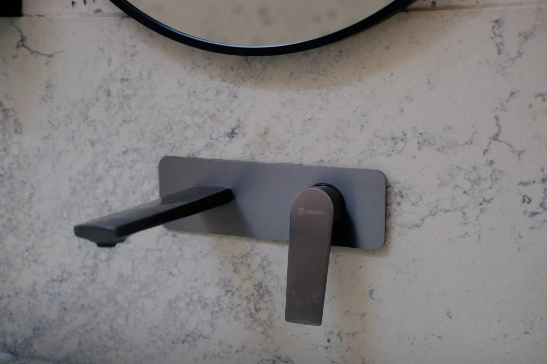 Premium bathroom hardware finishes and 2025 colour trends. Meissen Vita wall mounted basin mixer